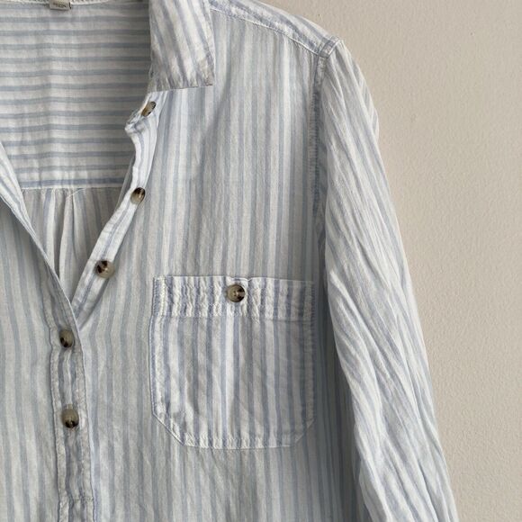 Toad & Co Womens White Blue Striped Indigo Ridge Popover Blouse Size Small - Picture 4 of 11